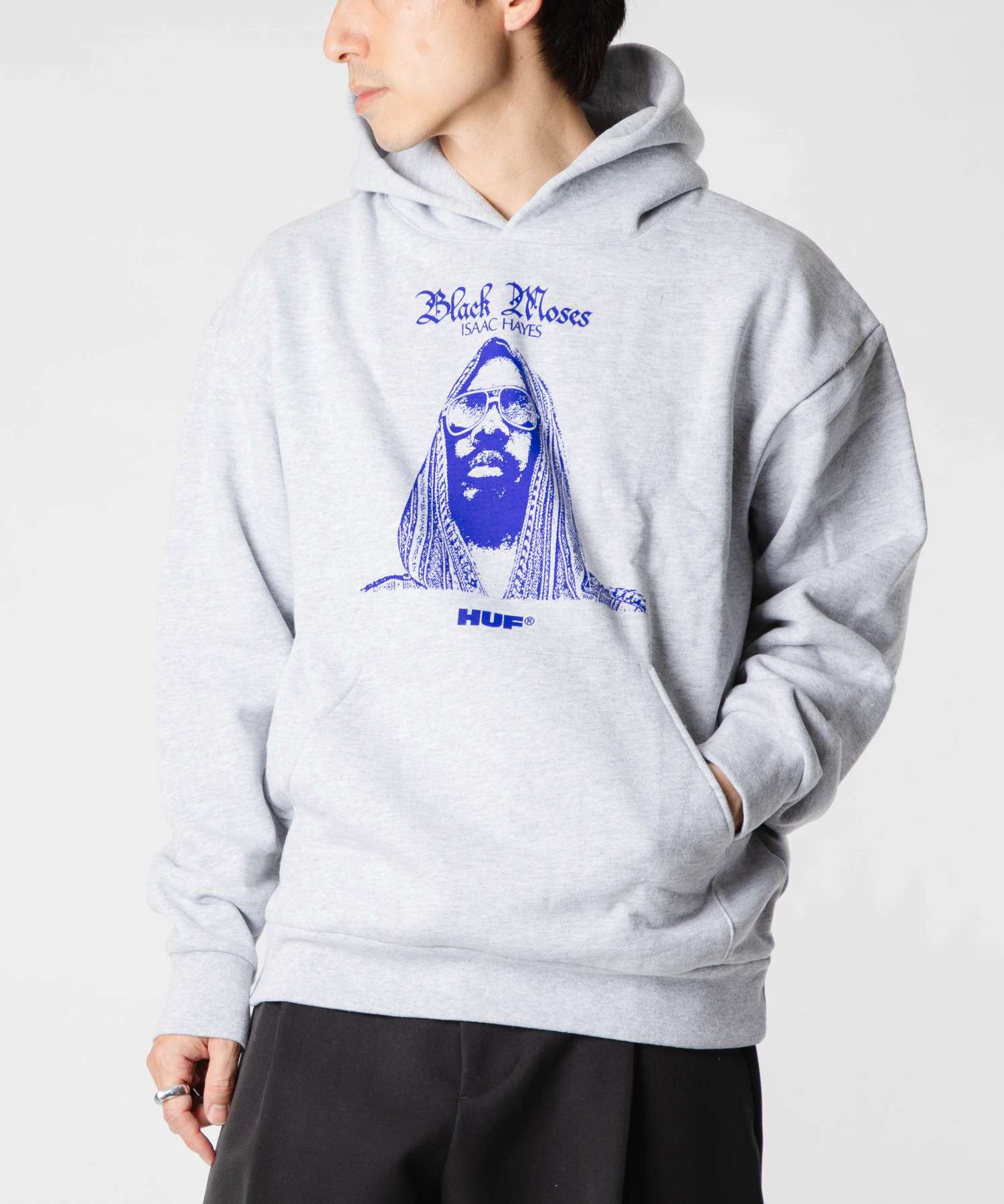 ハフ HUF ハフ HUF BLACK MOSES P/O HEAVYWEIGHT HOODIE ブラック モーセ ヘビーウェイト フーディー PF00792 パーカー ユニセックス トップス （ASH/アッシュ） ASH/アッシュ