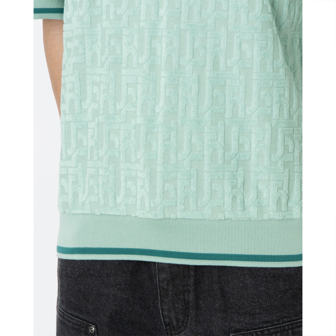 ハフ HUF TETHER JACQUARD S/S TERRY TOP ポロシャツ （ジェイド） ジェイド