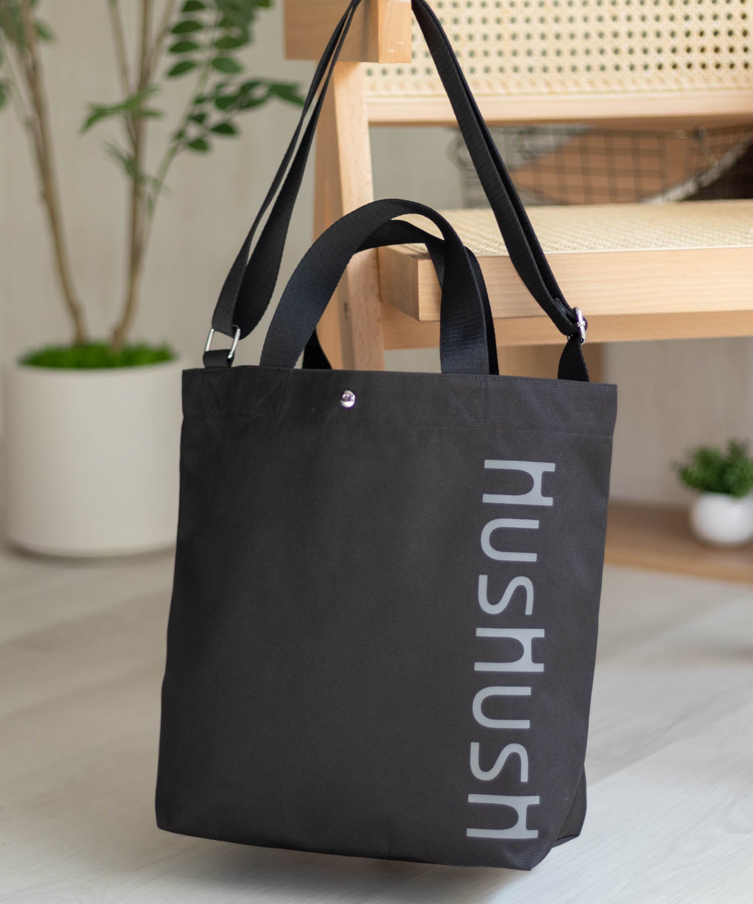 HusHusH logo tote bag