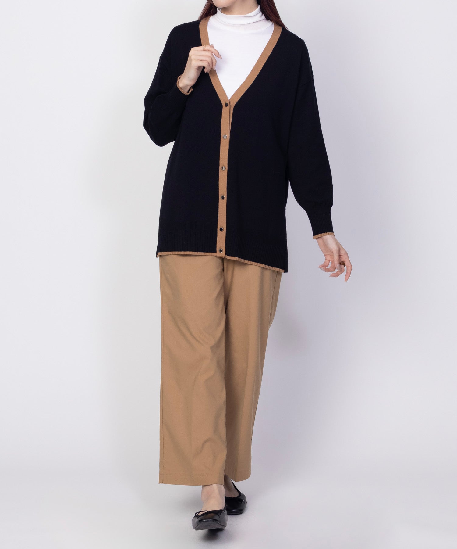 HusHusH Color Block V-Neck Cardigan
