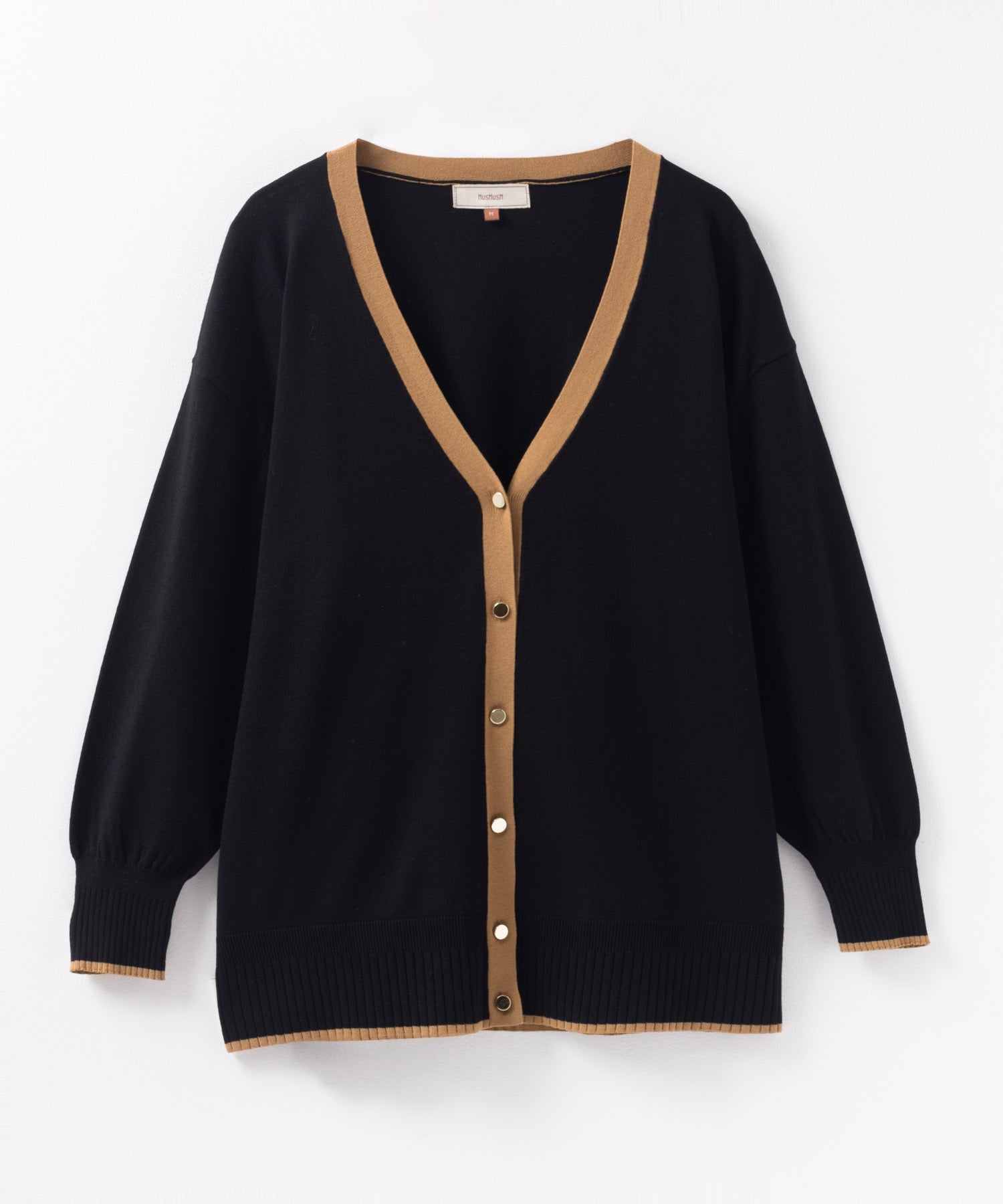HusHusH Color Block V-Neck Cardigan