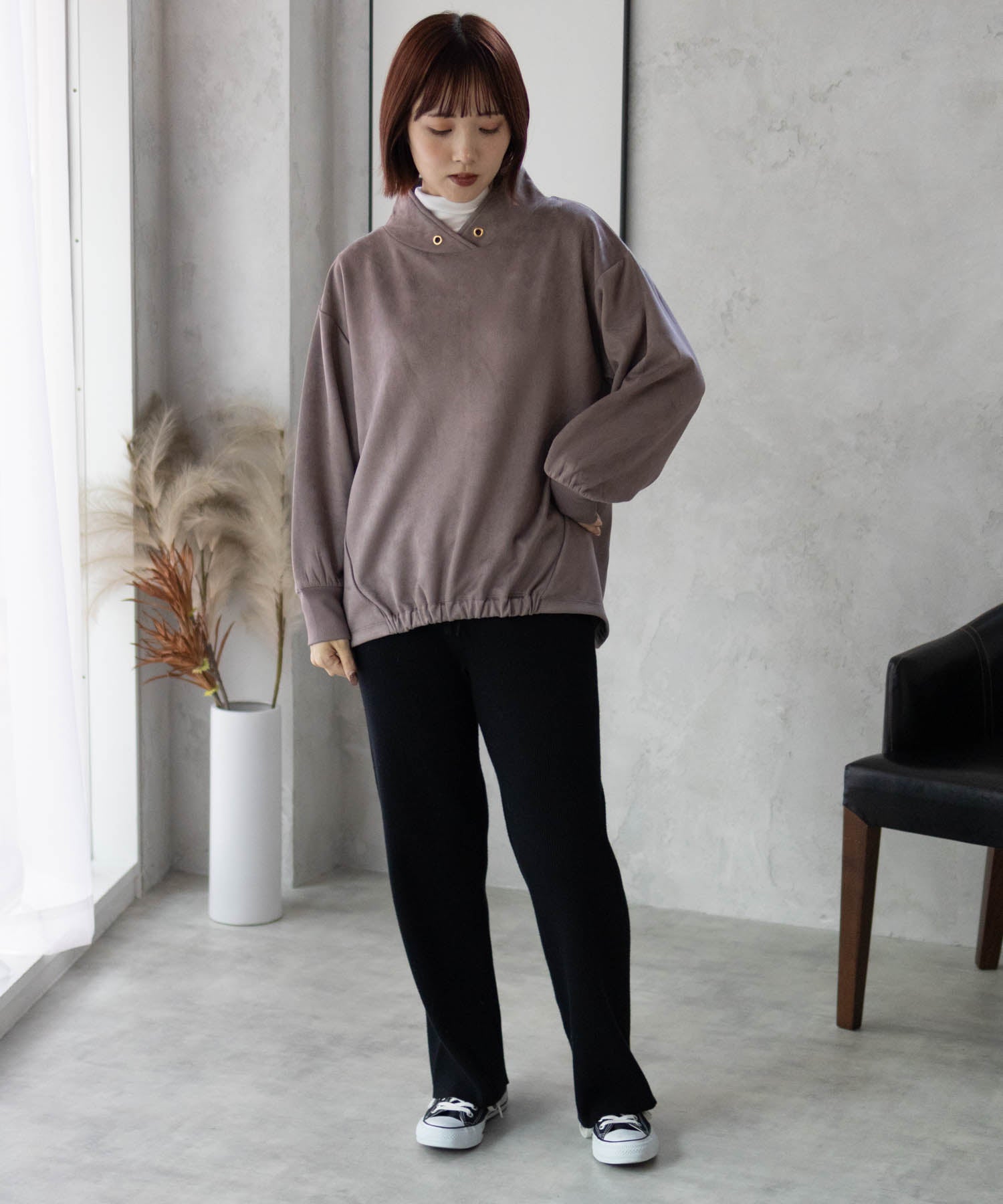 Hash Ash HusHusH Cut Suede High Neck