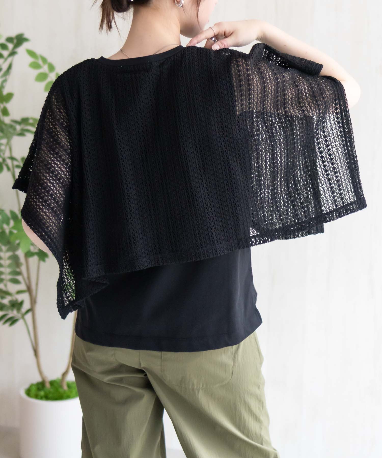 ハッシュアッシュ HusHusH ケープ調Tシャツ （ホワイト） ホワイト