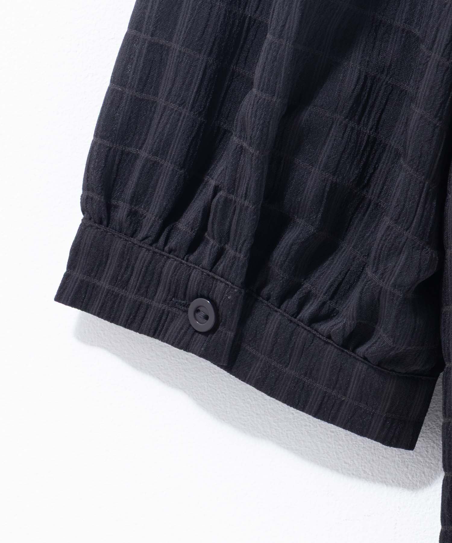 ハッシュアッシュ HusHusH バンドカラー7分袖ブラウス （サックス） サックス