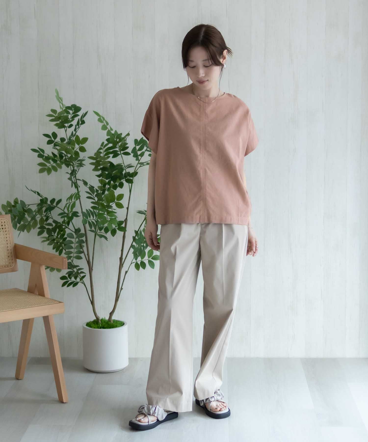 ハッシュアッシュ HusHusH 麻混プルオーバー （ブラック） ブラック