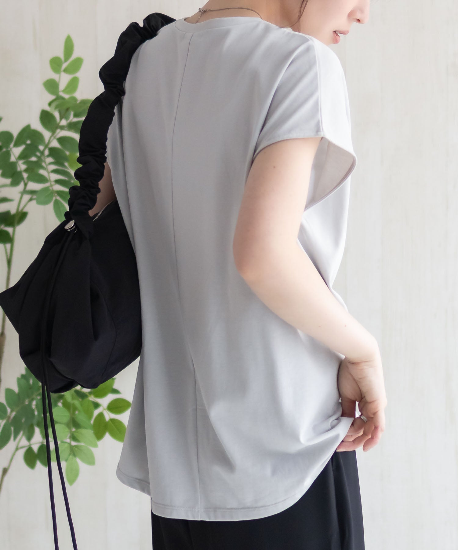 ハッシュアッシュ HusHusH 裾ゴムフレンチTシャツ （コーラル） コーラル