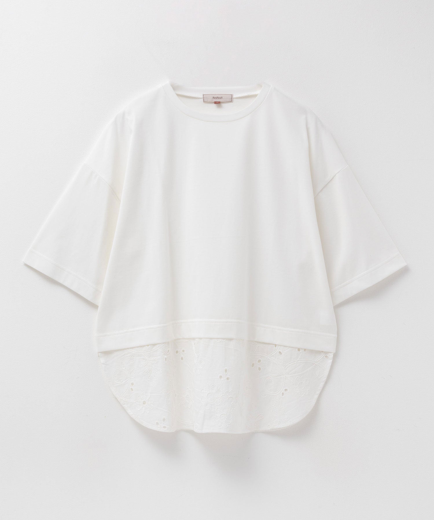 ハッシュアッシュ HusHusH 布帛切替Tシャツ （ホワイト） ホワイト