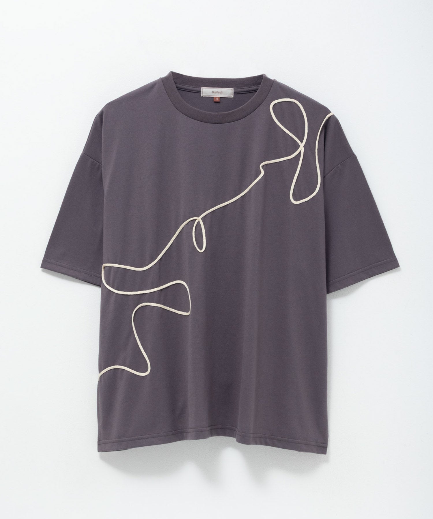 ハッシュアッシュ HusHusH コード刺繍Tシャツ （ベージュ） ベージュ