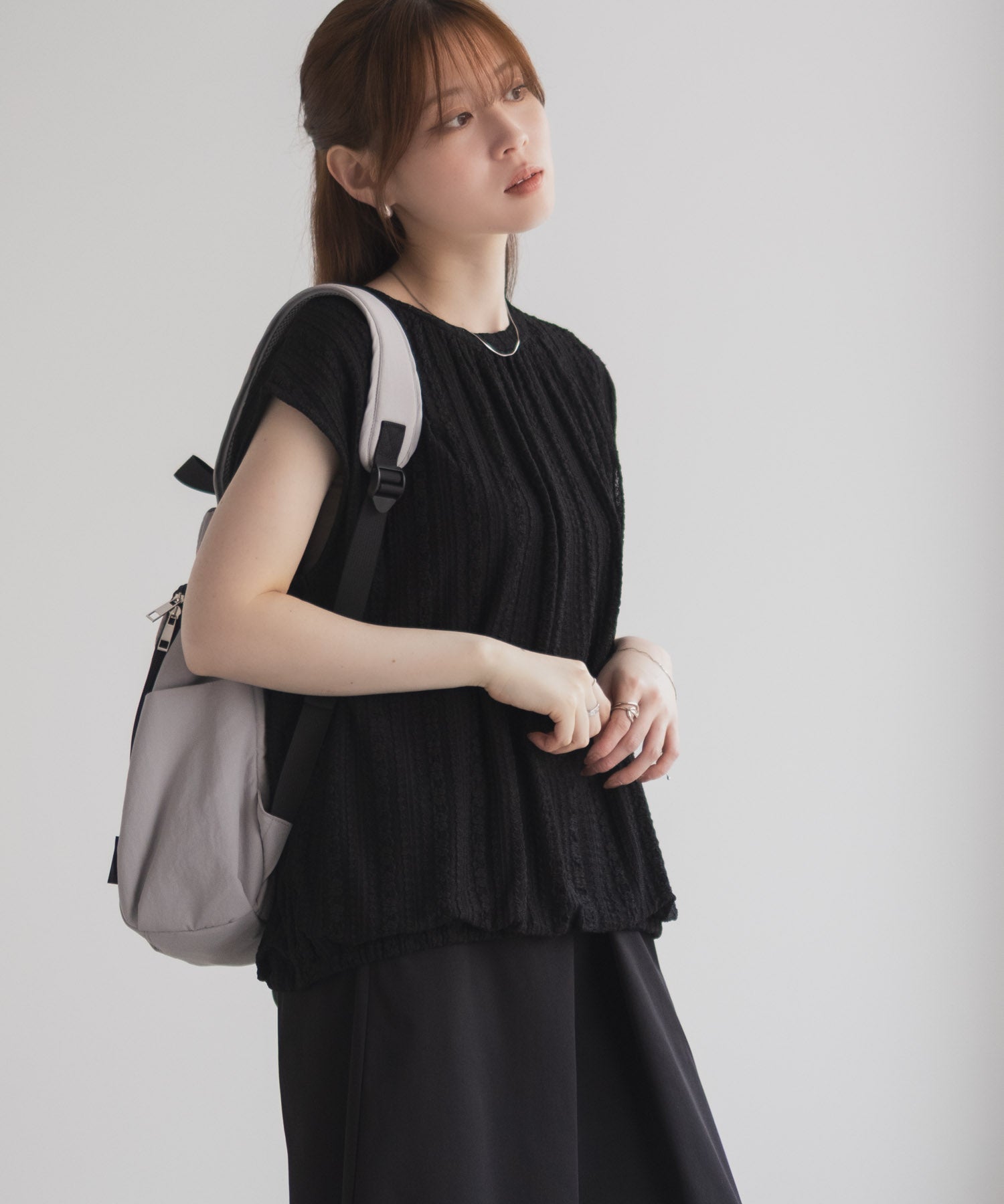 ハッシュアッシュ HusHusH レースバルーンフレンチTシャツ （ブルー） ブルー