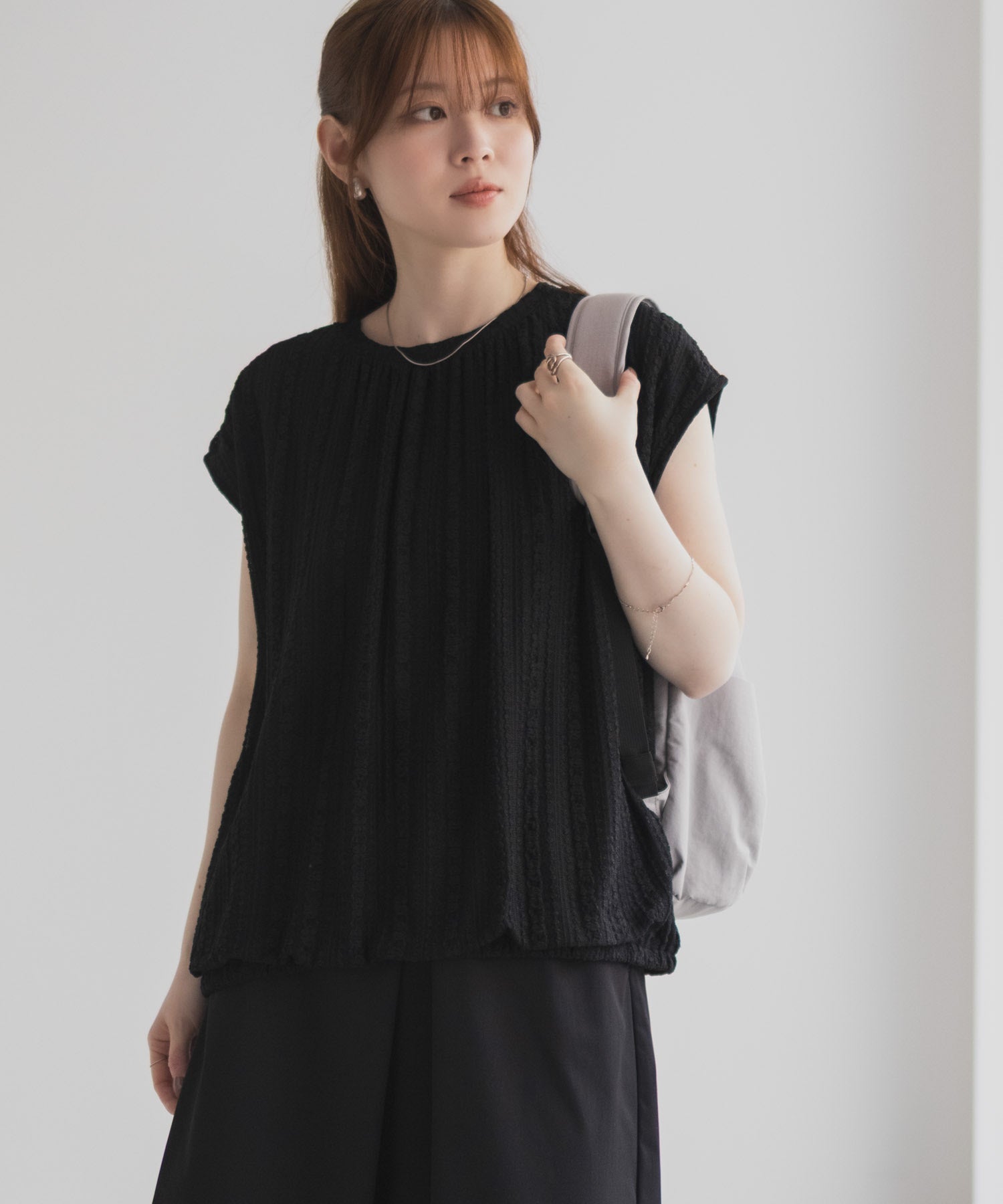 ハッシュアッシュ HusHusH レースバルーンフレンチTシャツ （ブルー） ブルー
