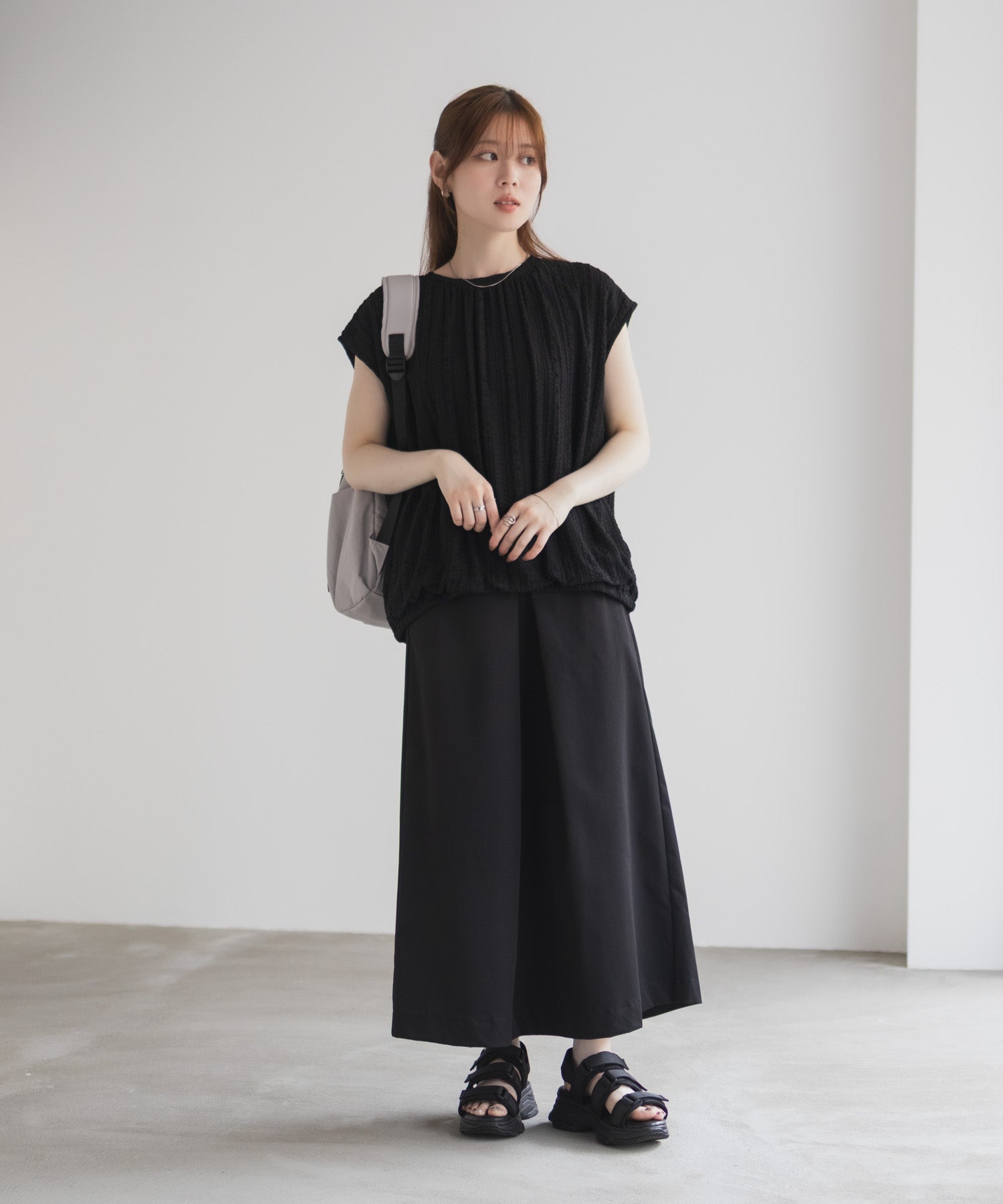 ハッシュアッシュ HusHusH レースバルーンフレンチTシャツ （ブルー） ブルー