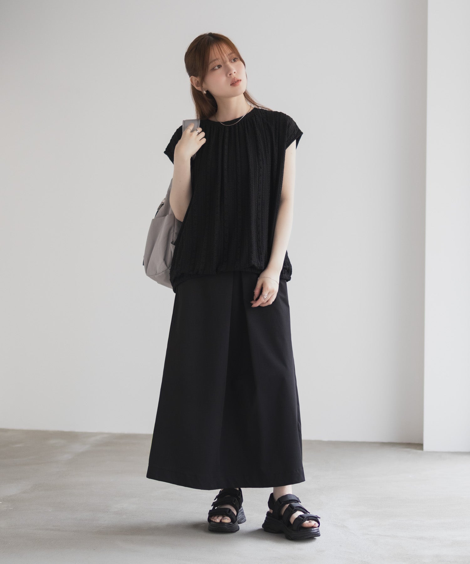 ハッシュアッシュ HusHusH レースバルーンフレンチTシャツ （ブルー） ブルー