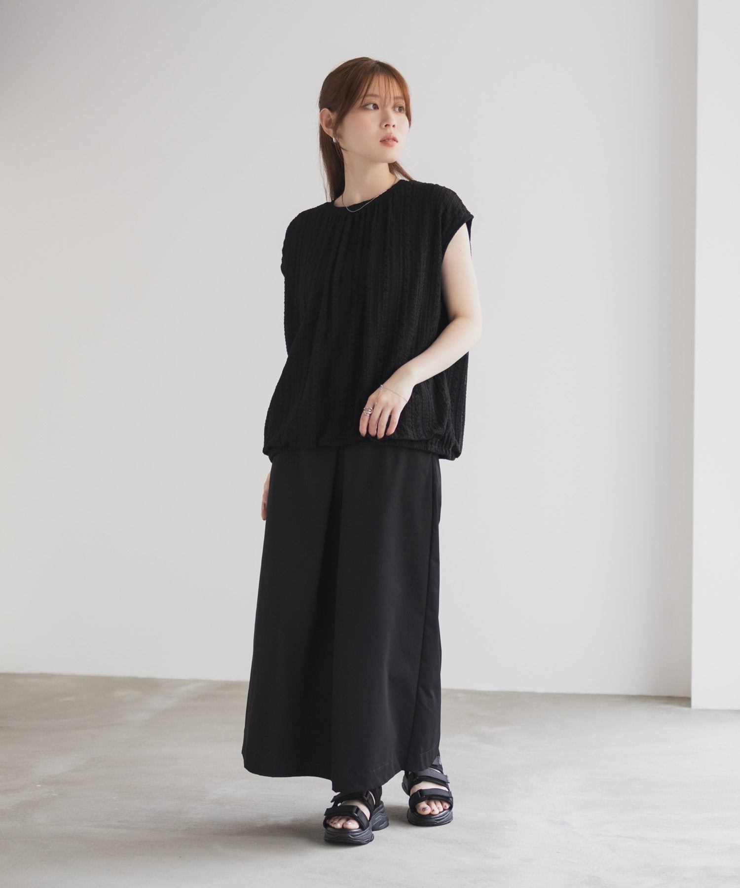 ハッシュアッシュ HusHusH レースバルーンフレンチTシャツ （ブルー） ブルー
