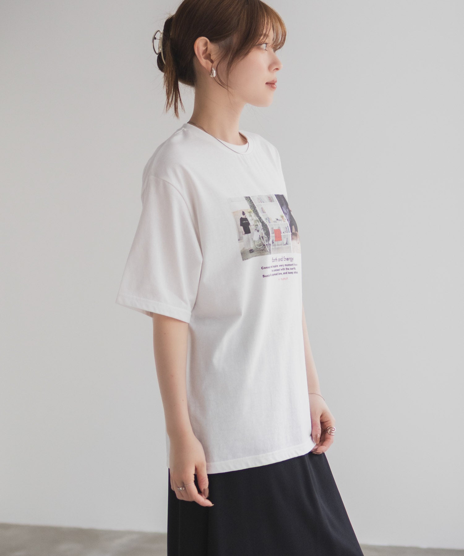 ハッシュアッシュ HusHusH フォトプリントTシャツ （オフホワイト） オフホワイト