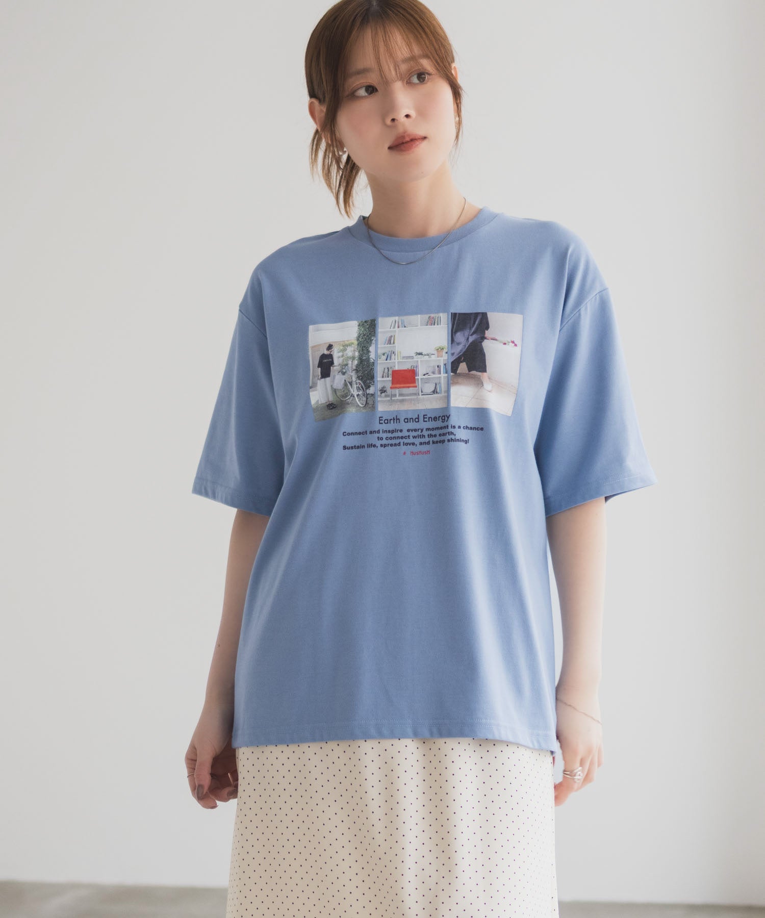 ハッシュアッシュ HusHusH フォトプリントTシャツ （オフホワイト） オフホワイト