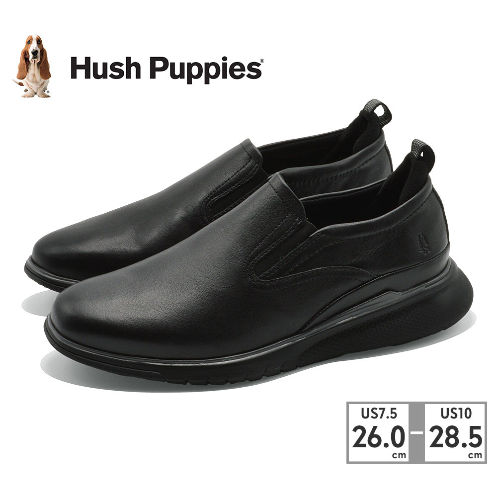 ハッシュパピー Hush Puppies スリッポン メンズ HPM10710 ハッシュパピー ADVANCE SLIP ON 本革 レザー スニーカー （ブラック） ブラック