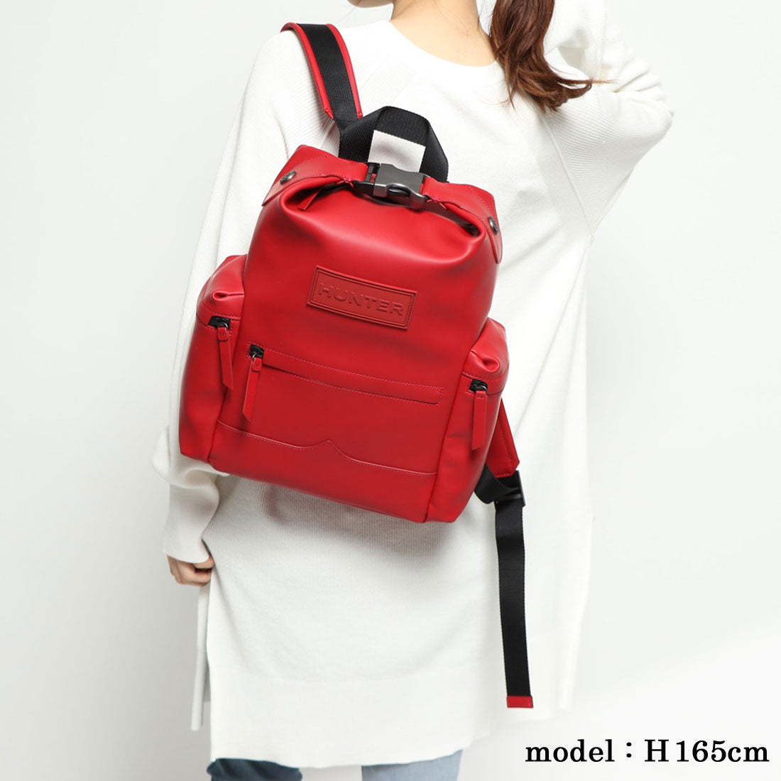 HUNTER Original Top Clip Backpack Rubberized Leather Medium