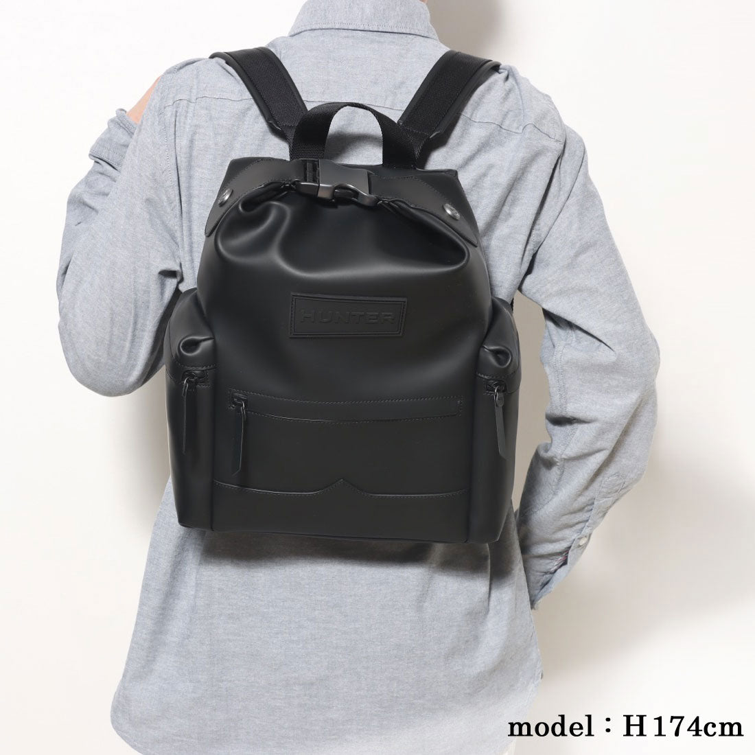 HUNTER Original Top Clip Backpack Rubberized Leather Medium