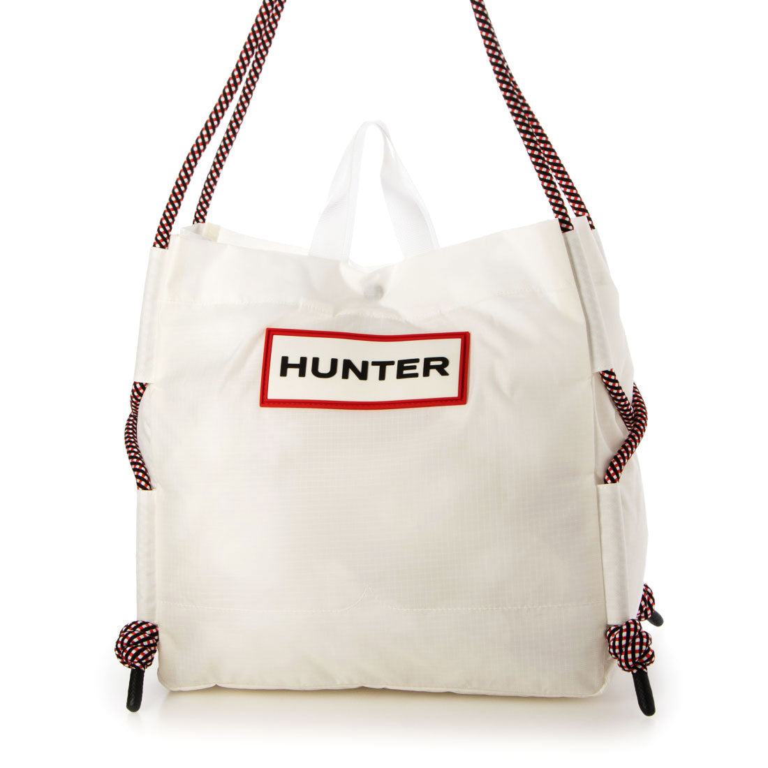 ハンター HUNTER トラベル リップストップ リサイクル ナイロン トート バッグ （ホワイト/レッド ボックス ロゴ） ホワイト/レッド ボックス ロゴ
