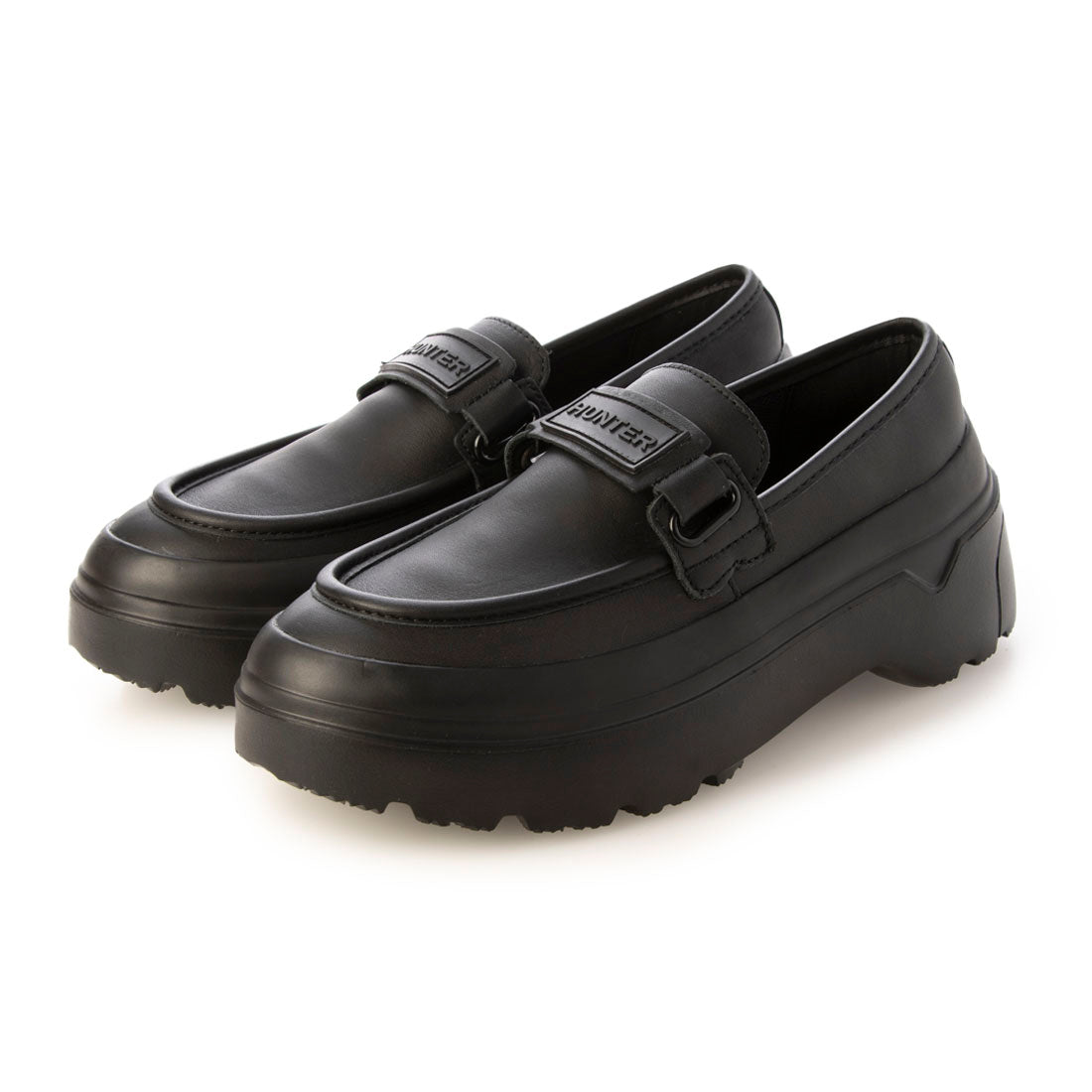 ハンター HUNTER リファインド エクスプローラー フラットフォーム ローファー,ブラック