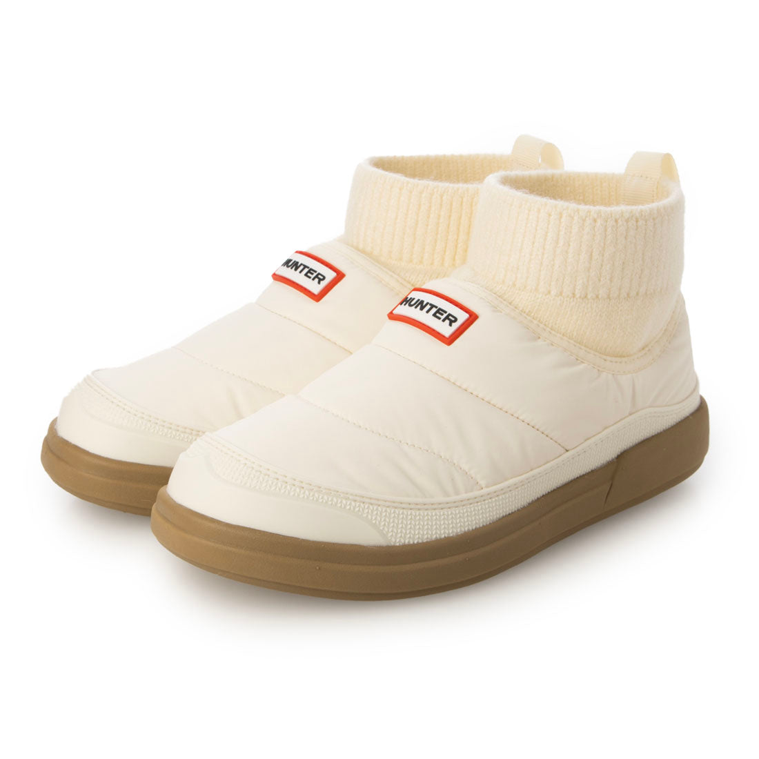 ハンター HUNTER レディース イン/アウト パファー ニッテッド カフ ブーツ （シェイデッド ホワイト / ガム） シェイデッド ホワイト / ガム