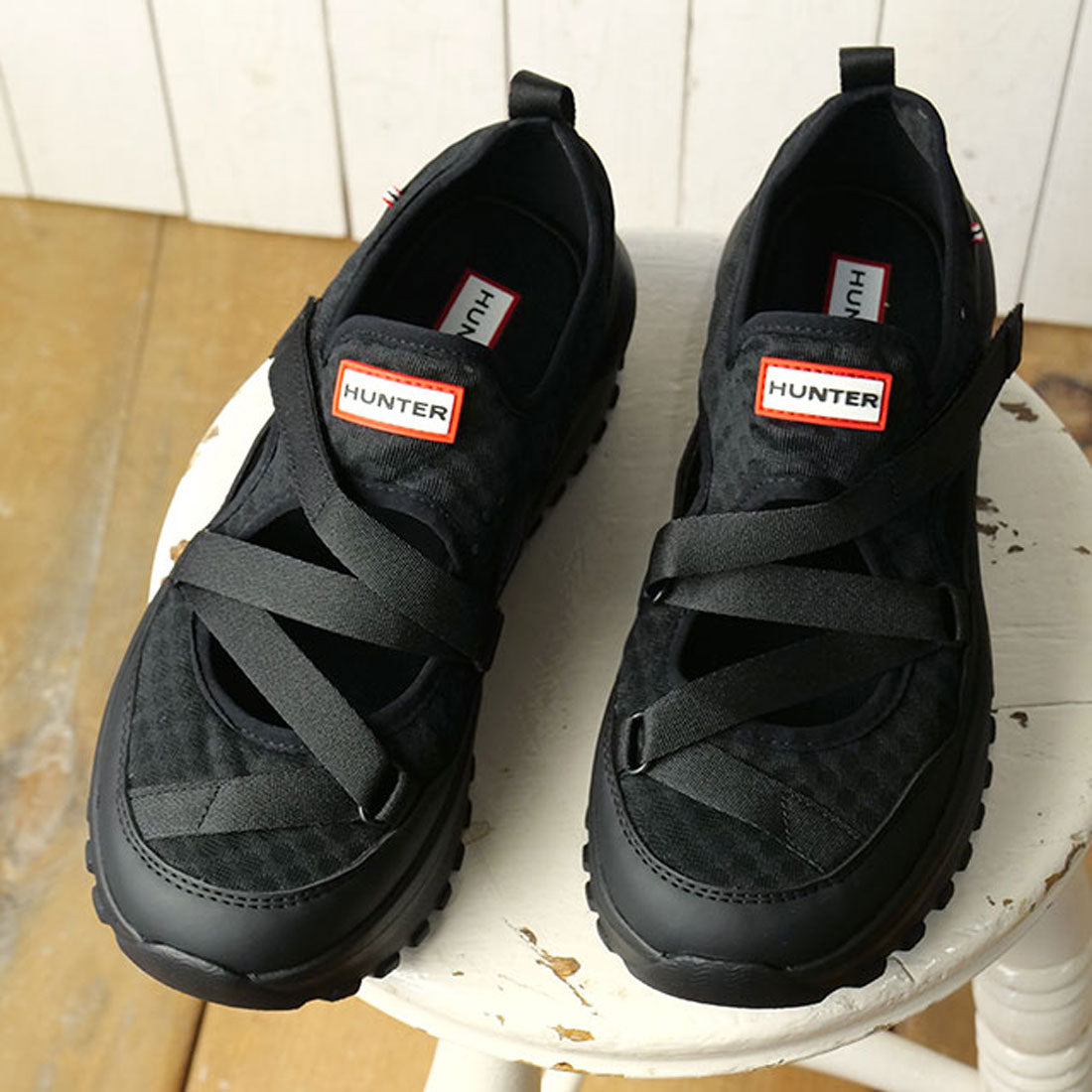 ハンター HUNTER WOMENS TRAVEL FLOW MARY JANE TRAINER BLACK [WFF3123MSH] （BLACK） BLACK