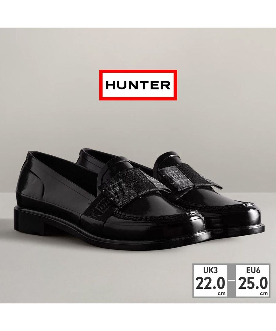 ハンター HUNTER【レインシューズ】レディース  ペニー ローファー 防水 WFF1096RGL,ブラック