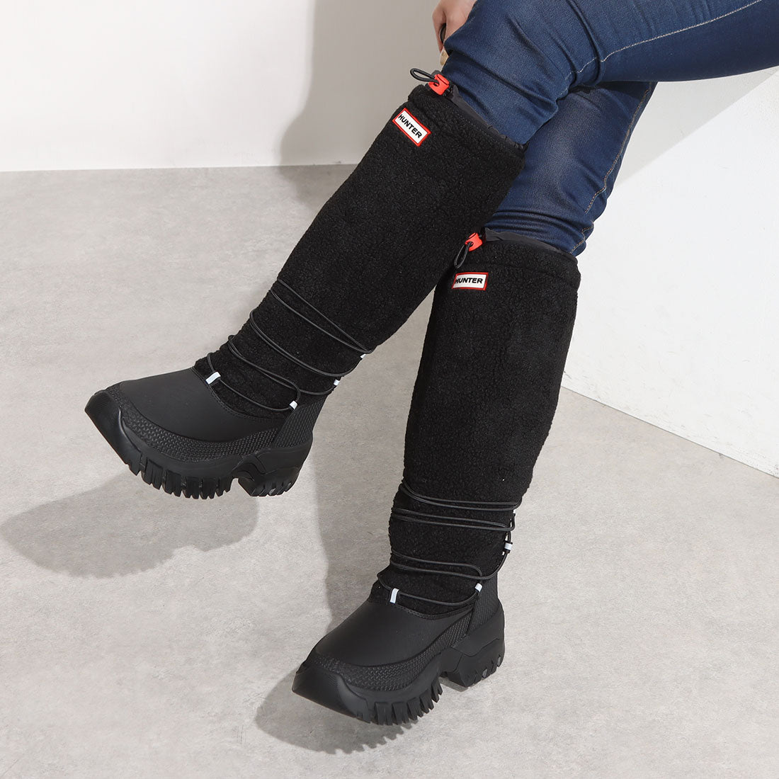 ハンター HUNTER 【レディース】ワンダラートールシェルパスノーブーツ （BLACK） BLACK