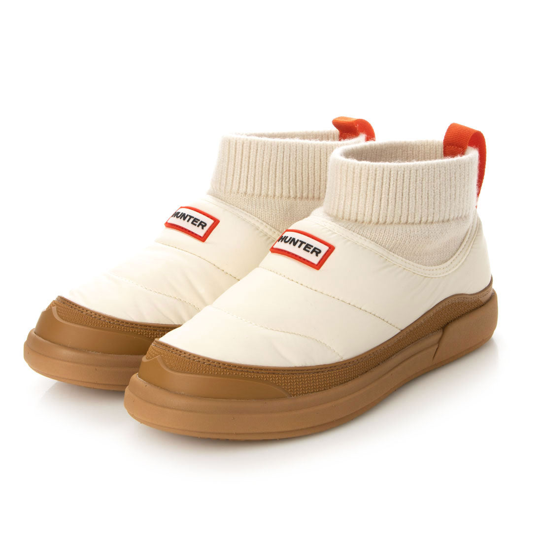 ハンター HUNTER レディース イン/アウト パッファーニットブーツ,WHITE WILLOW/GUM