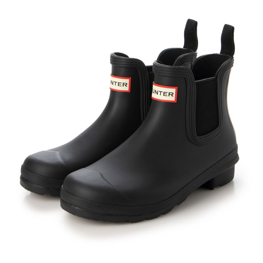 ハンター HUNTER【レインシューズ】 レディース レインブーツ W ORI CHELSEA HUNTER TRI LOGO BACKSTRAP WFS2354RMA,ブラック