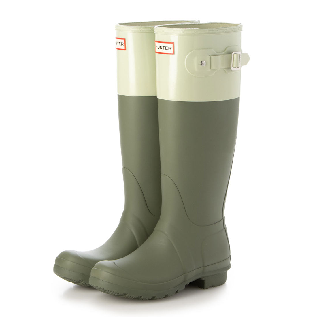 ハンター HUNTER WOMENS ORIGINAL TALL COLOUR BLOCK BOOT,L.GREEN
