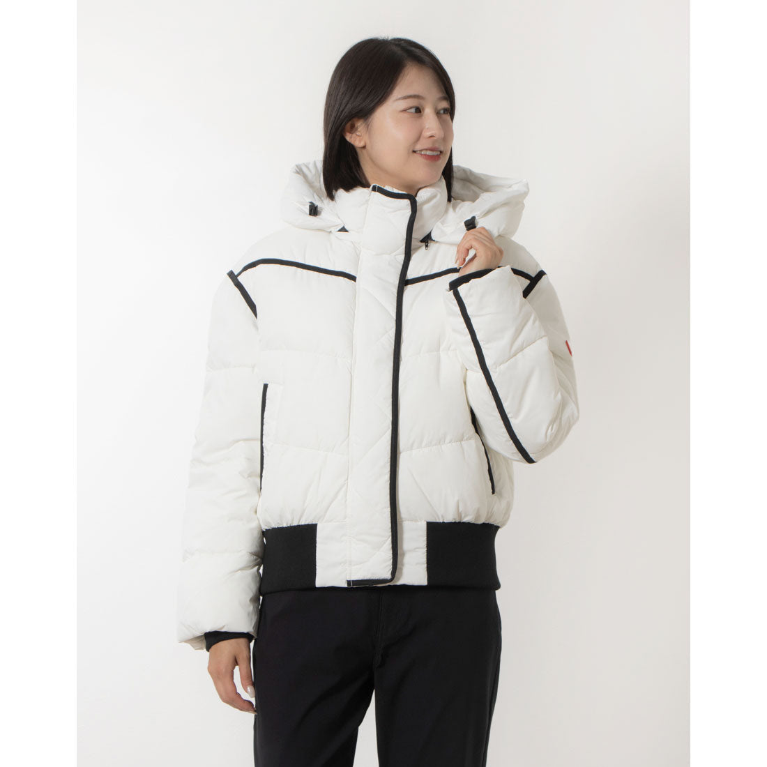 ハンター HUNTER W INTREPID MIDWEIGHT SHORT PUFFER,WHITE