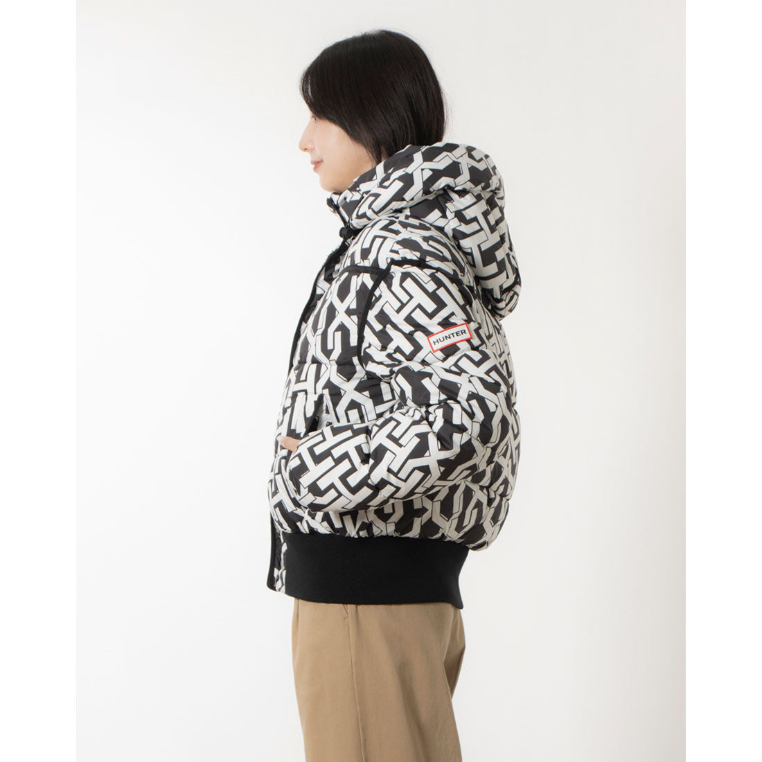 ハンター HUNTER W INTREPID MIDWEIGHT HPRINT SHORT PUFFER