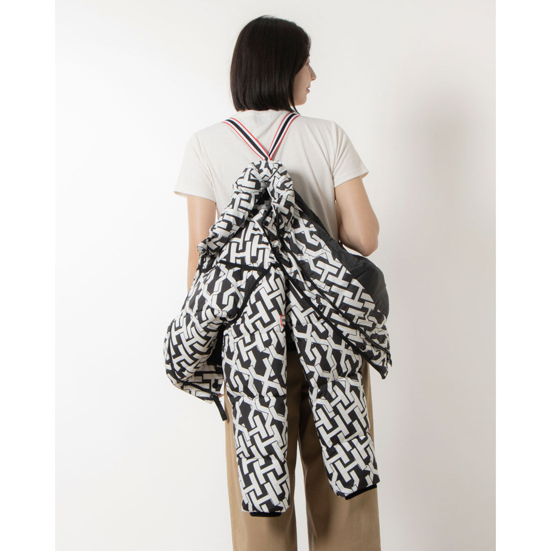 ハンター HUNTER W INTREPID MIDWEIGHT HPRINT SHORT PUFFER