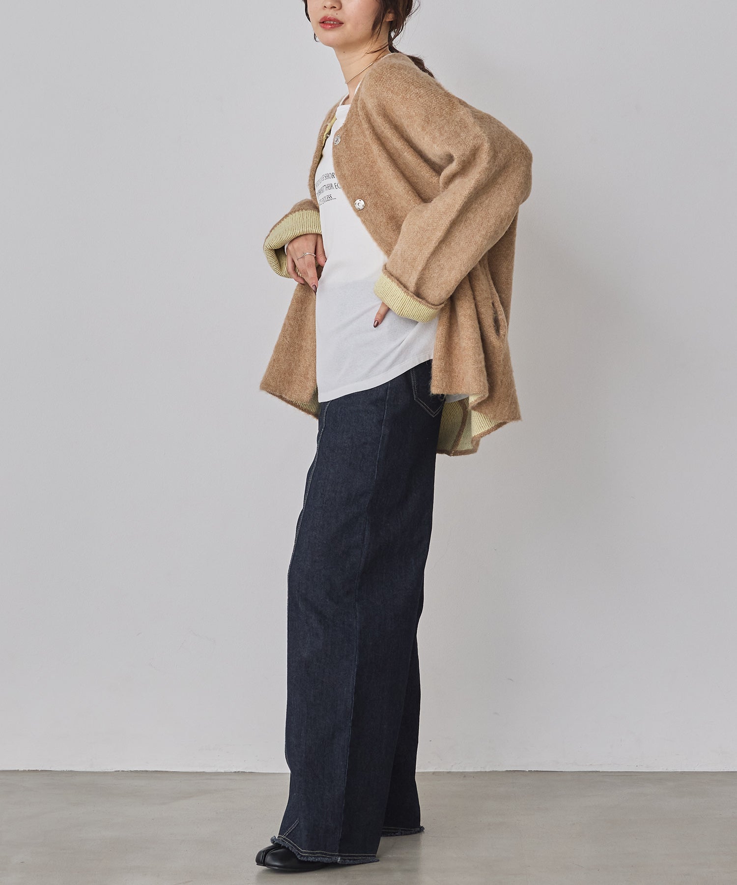 ハンチ hunch ダブルフェイス ニットコート （ベージュ） ベージュ