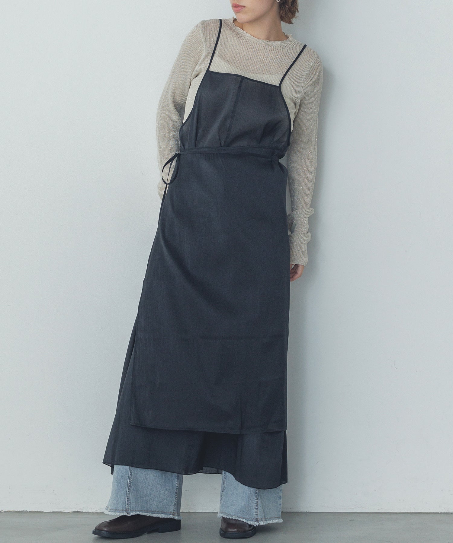 ハンチ hunch シアーキャミワンピ スカートセット （ブラック） ブラック