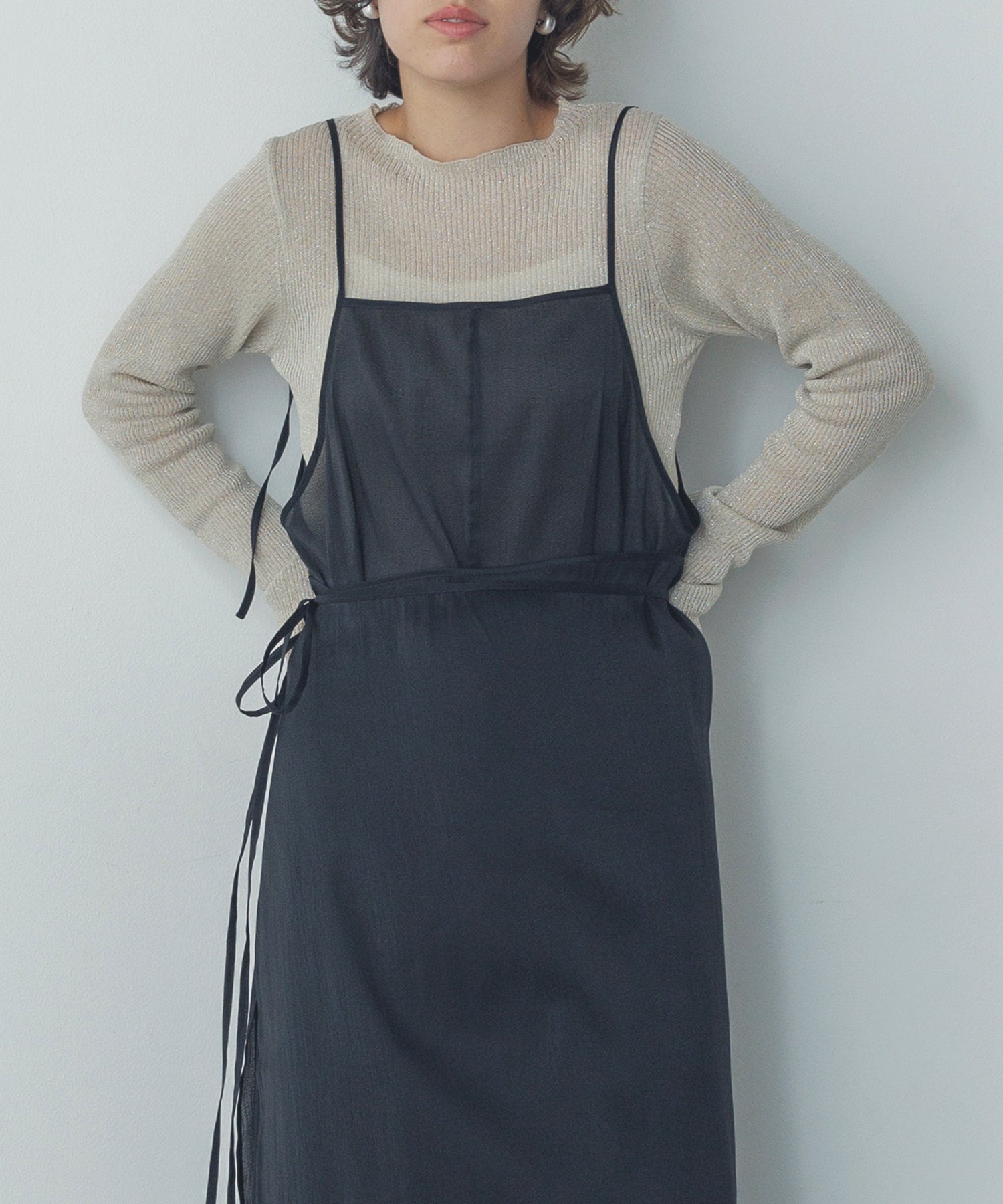 ハンチ hunch シアーキャミワンピ スカートセット （ブラック） ブラック