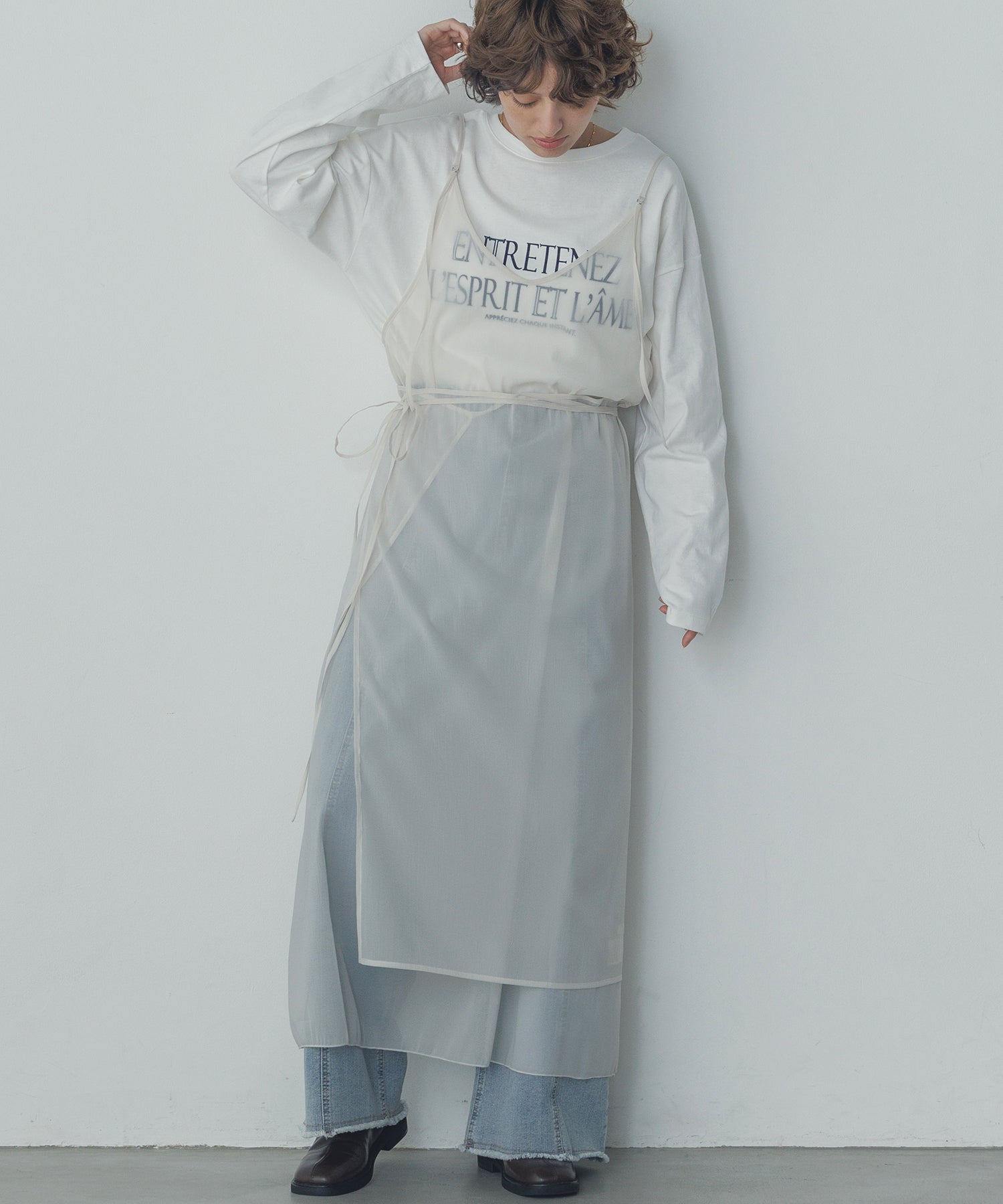 ハンチ hunch シアーキャミワンピ スカートセット （オフホワイト） オフホワイト