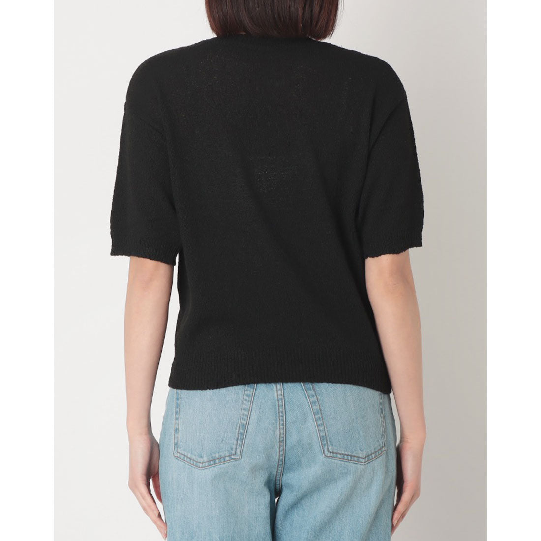 ハンチ hunch ループヤーン 5G天竺 半袖ニット （BLACK） BLACK