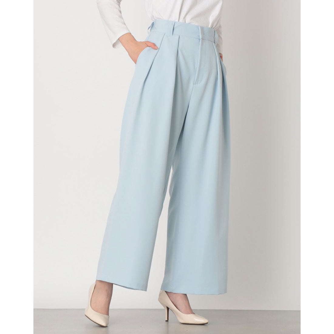 ハンチ hunch 2タック ワイドパンツ （BLUE） BLUE