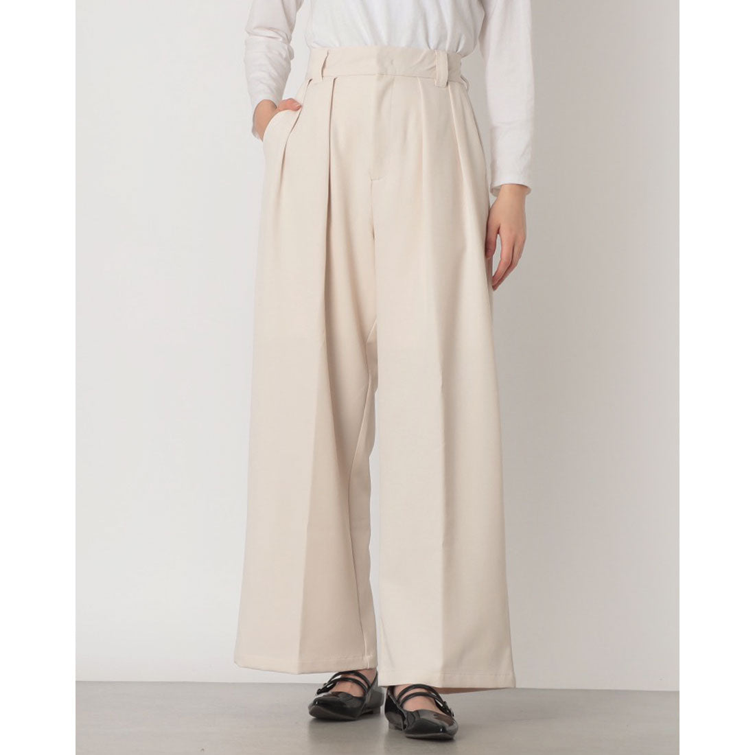 ハンチ hunch 2タック ワイドパンツ （IVORY） IVORY