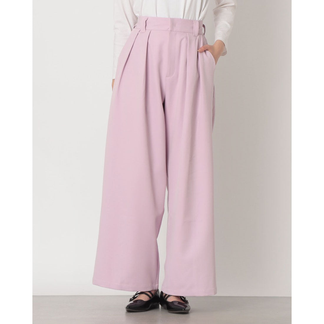 ハンチ hunch 2タック ワイドパンツ （PINK） PINK
