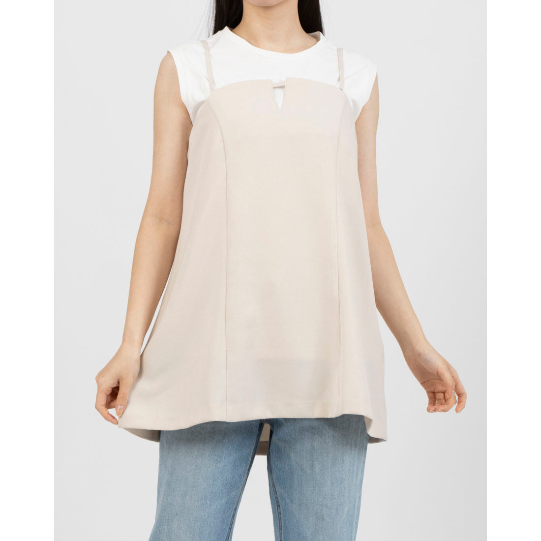 ハンチ hunch ツイル ミディキャミビスチェ （OFF BEIGE） OFF BEIGE