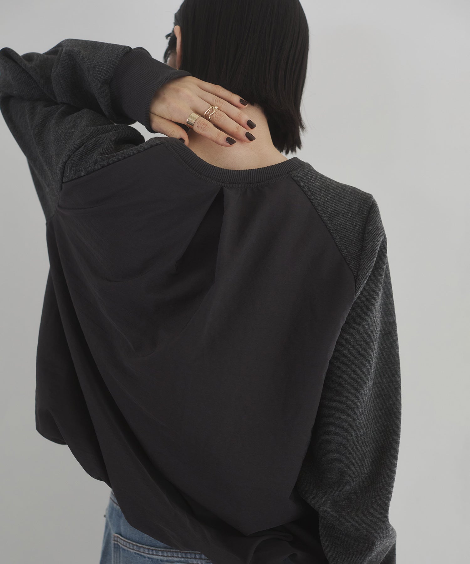 ハンチ hunch ベロアボンディング バルーンスウェット （チャコール） チャコール