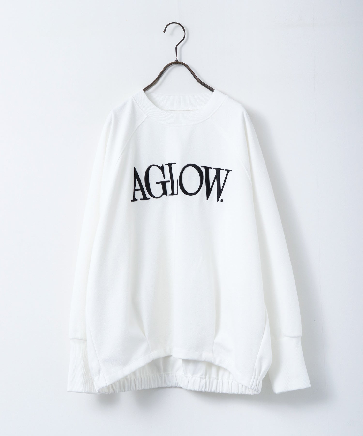 ハンチ hunch ブークレ 刺繍ロゴオーバートップス （オフホワイト） オフホワイト