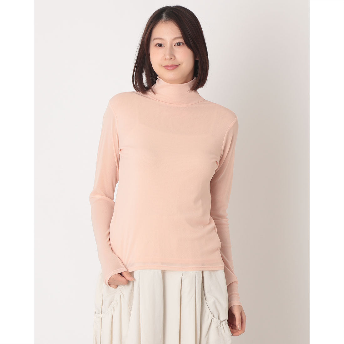 ハンチ hunch パワーネット フロントダブル ハイネック プルオーバー （PINK） PINK