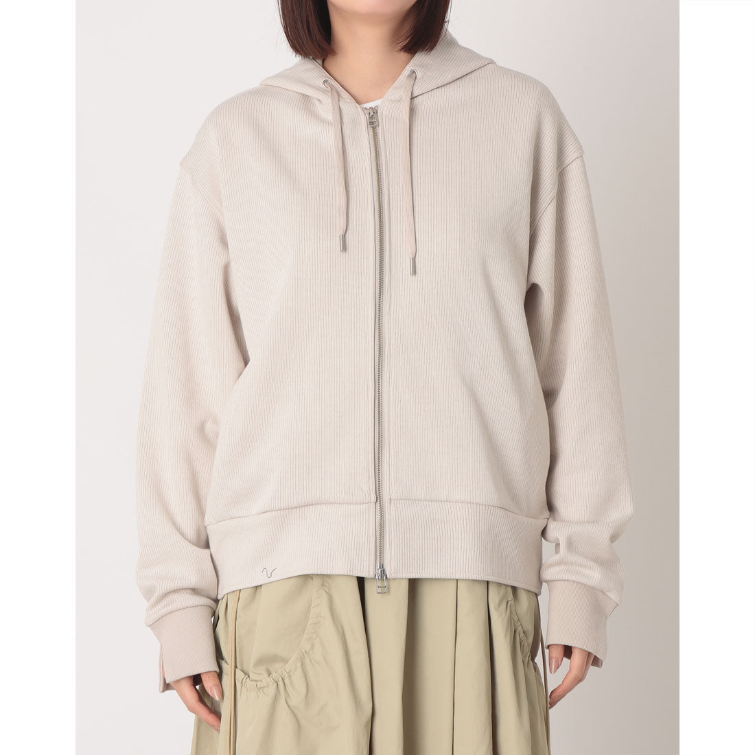 ハンチ hunch ダブルフェイスリブZIPパーカー （GRAY/OFF） GRAY/OFF