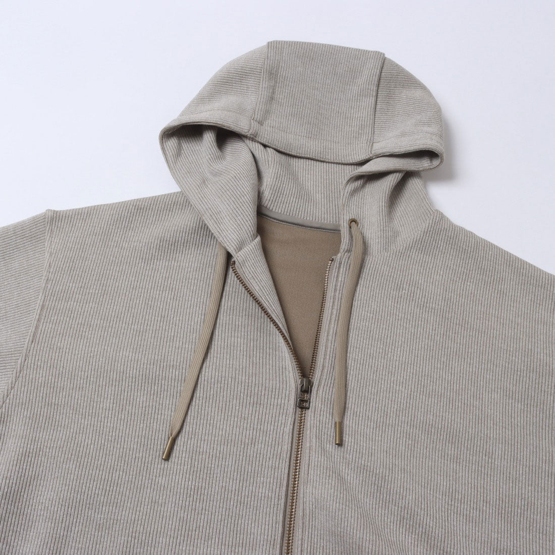 ハンチ hunch ダブルフェイスリブZIPパーカー （GRAY/OFF） GRAY/OFF