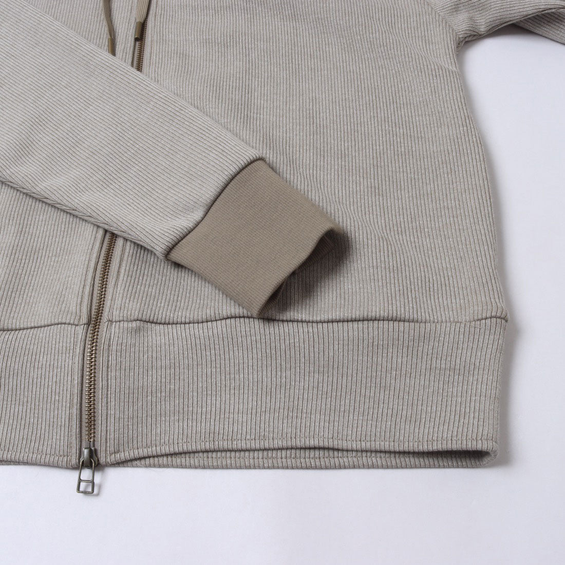 ハンチ hunch ダブルフェイスリブZIPパーカー （GRAY/OFF） GRAY/OFF