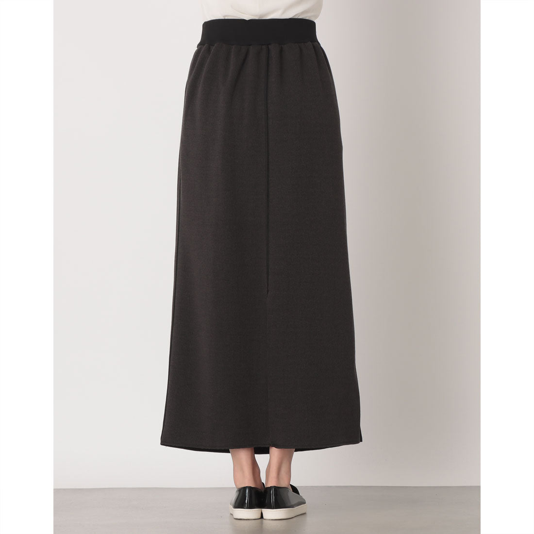 ハンチ hunch ダブルフェイス リブマキシタイト スカート （CHACOAL/CHACOAL） CHACOAL/CHACOAL